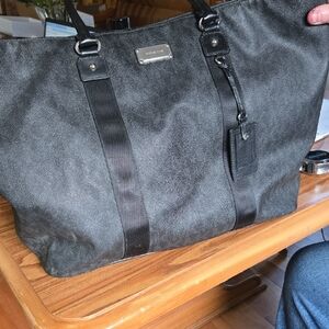 Michael Kors Black Leather Tote Bag.